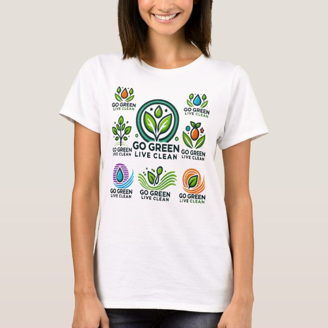 Earth Day Go Green, Live Clean Women's Basic T-Shirt (Vorderseite)
