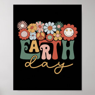 Earth Day Groovy Blume Lover Planet Weltnaturerbe Poster