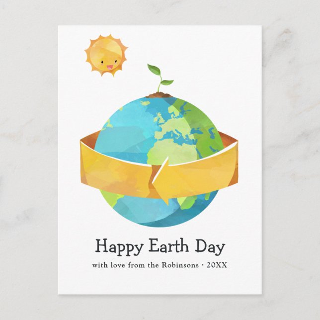 Earth Day Gruß Feiertagspostkarte (Vorderseite)