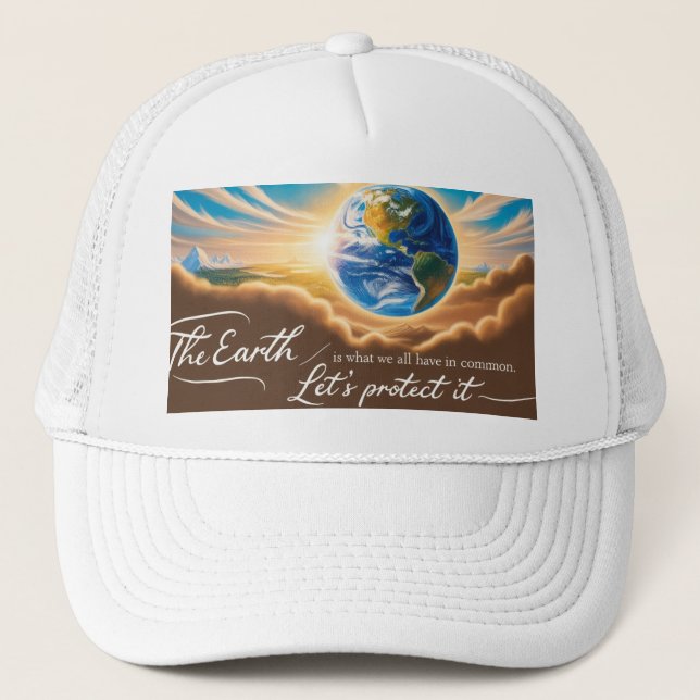 Earth Day Hat Truckerkappe (Vorderseite)