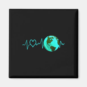 Earth Day Heartbeat Recycelnd Klimawandel Magnet