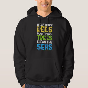 Earth Day hilft mehr Bienen Pflanze mehr Bäume rei Hoodie