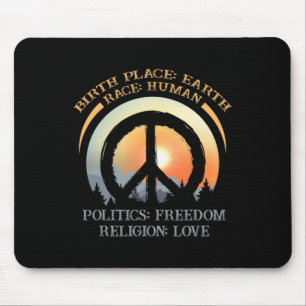 Earth Day Human Freedom Liebe Shirt Gift Mousepad