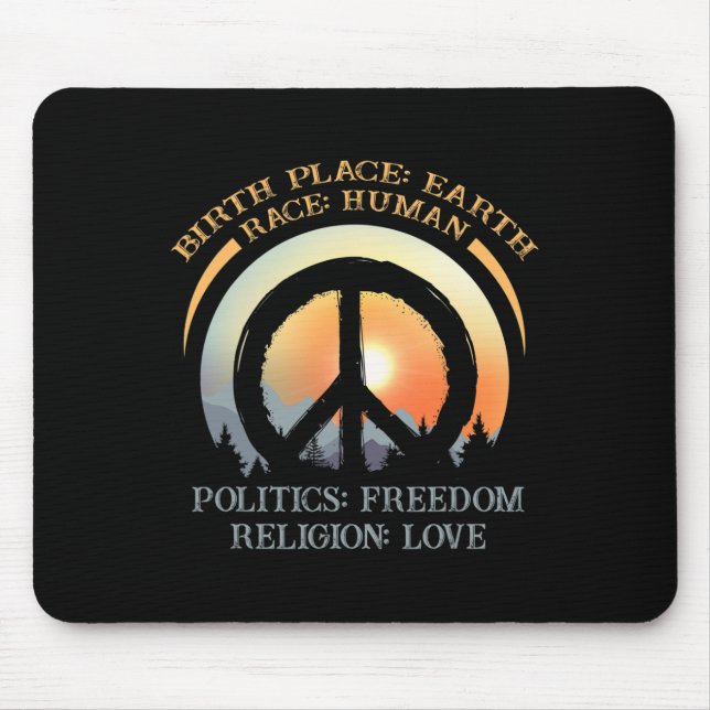 Earth Day Human Freedom Liebe Shirt Gift Mousepad (Vorne)