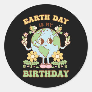 Earth Day ist mein Geburtstag 22. April Natur Cons Runder Aufkleber
