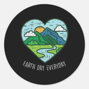 Earth Day Jeden 22. April Umweltschützer Gif Runder Aufkleber