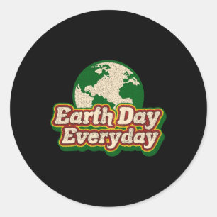 Earth Day Jeden 51. Jahrestag Niedlich Planet Te Runder Aufkleber