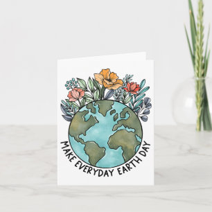 Earth Day Jeden Blume Planet Jubiläumsfrauen Karte
