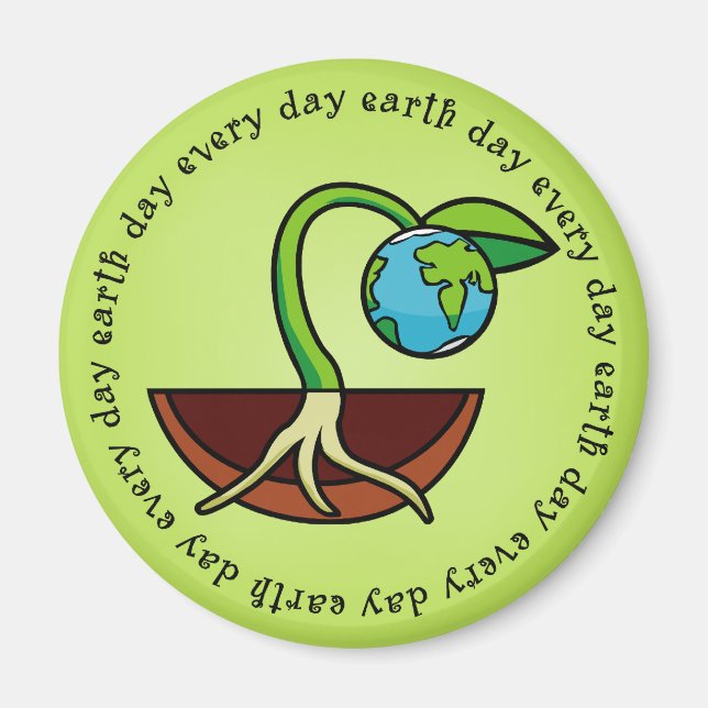 Earth Day Jeden Day Magazin Magnet (Vorne)