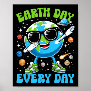 Earth Day Jeden Funny Dabbing Earth Boys Kinder T Poster