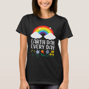 Earth Day Jeden Rainbow Blume Earth Day Gerettet N T-Shirt