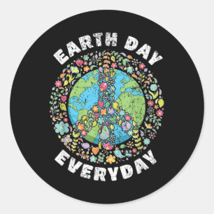 Earth Day Jeden Tag der Erde Runder Aufkleber