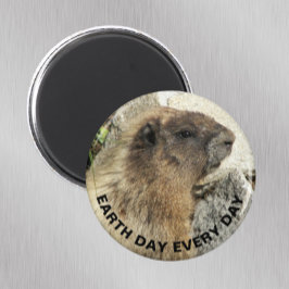 Earth Day Jeden Tag Hoary Marmot Foto Magnet