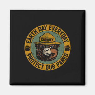 Earth Day Jeden Tag Schutz unserer Parkbären Vinta Magnet