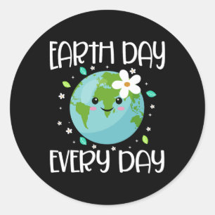 Earth Day Jeden Tag Shirt Earth Day für Kinder Runder Aufkleber