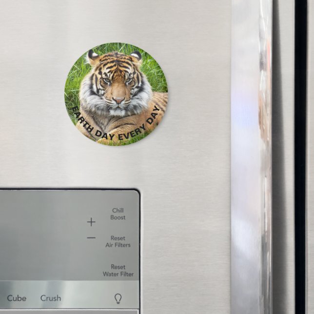 Earth Day Jeden Tag Sumatran Tiger Foto Magnet (In Situ (Kühlschrank))