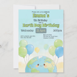 Earth Day Kids Birthday Einladung