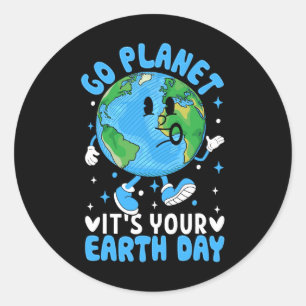 Earth Day Kids Kleinkind Boys Niedlich Planet Funn Runder Aufkleber