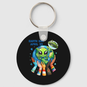 Earth Day Kids Women and Men Happy Alien Niedlich Schlüsselanhänger