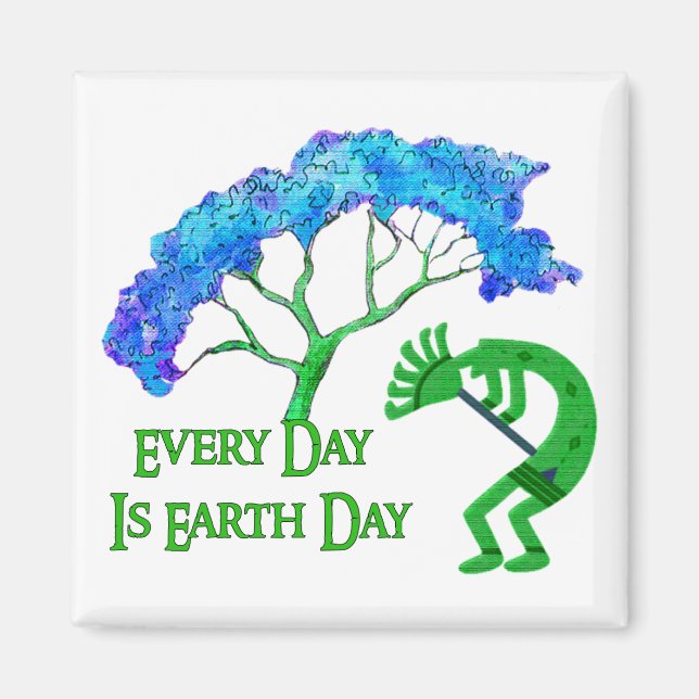 Earth Day Kokopelli Magnet (Vorne)