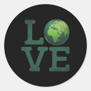 Earth Day Liebe T Shirt Männer Frauen Kinder Umwel Runder Aufkleber