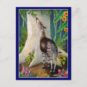 Earth Day Okapi Rainforest Postkarte