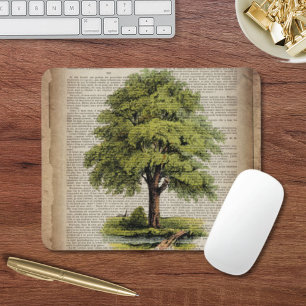 Earth Day ÖKO dictionary druckt Vintage Eichenbaum Mousepad