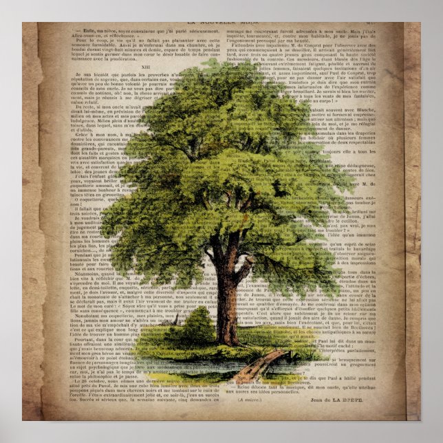Earth Day ÖKO dictionary druckt Vintage Eichenbaum Poster (Vorne)