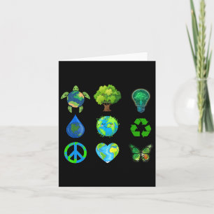 Earth Day Peace Go Pflanze Rette Wasserretter Karte