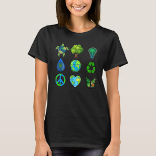 Earth Day Peace Go Pflanze Rette Wasserretter T-Shirt