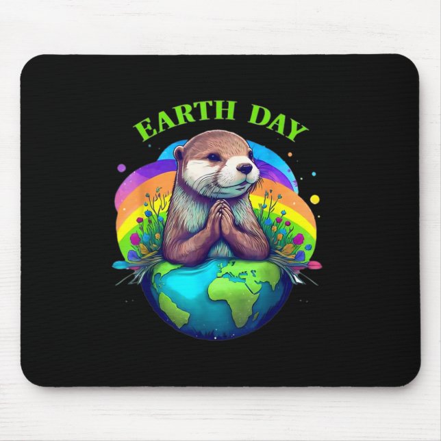 Earth Day Planet Jahrestag Erde Tag Wo Mousepad (Vorne)