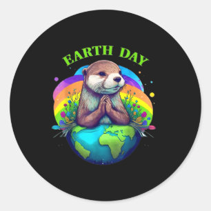 Earth Day Planet Jahrestag Erde Tag Wo Runder Aufkleber
