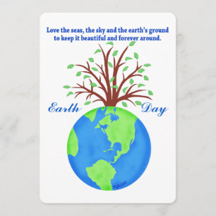Earth Day Promoe Rett Liebe Globe Planet Tree Einladung