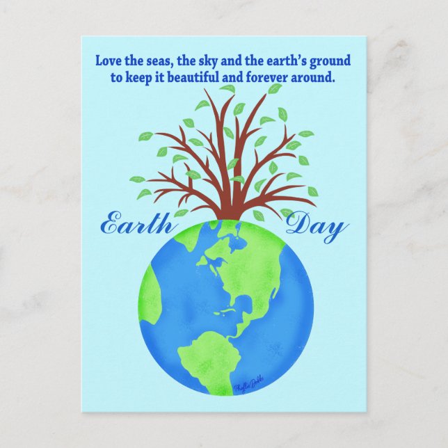 Earth Day Promoting Gerettet Liebe Globe Planet Tr Postkarte (Vorderseite)