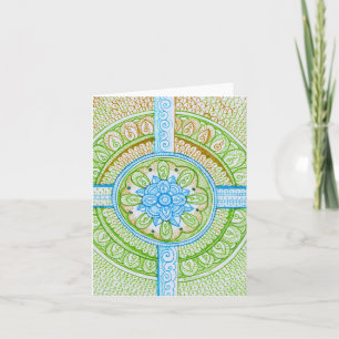 Earth Day Recycle Damask Indian Mandala Blank Bday Karte