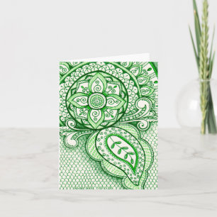 Earth Day Recycle Damask Indian Mandala Blank Bday Karte