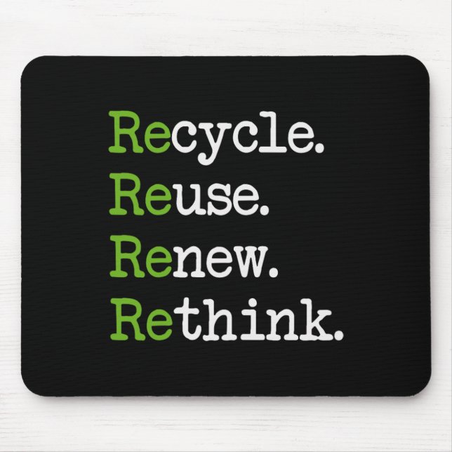 Earth Day Recycle Wiederverwendung Erneuerbare Umd Mousepad (Vorne)