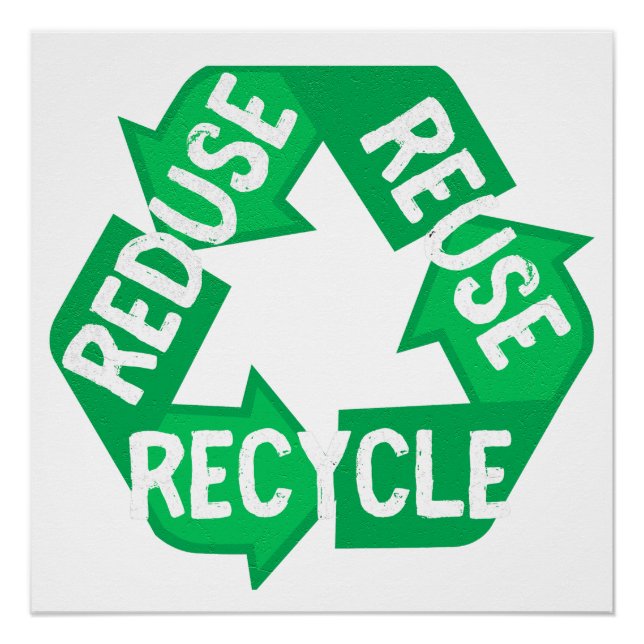 Earth Day Reduce Wiederuse Recycle Mobius Loop Pos Poster (Vorderseite)