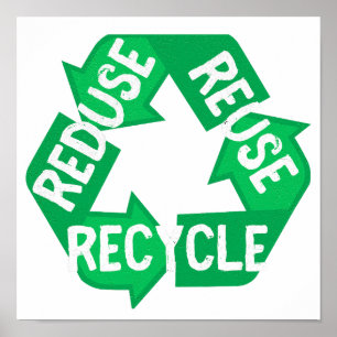 Earth Day Reduced Reuse Recycle Mobius Loop Poster