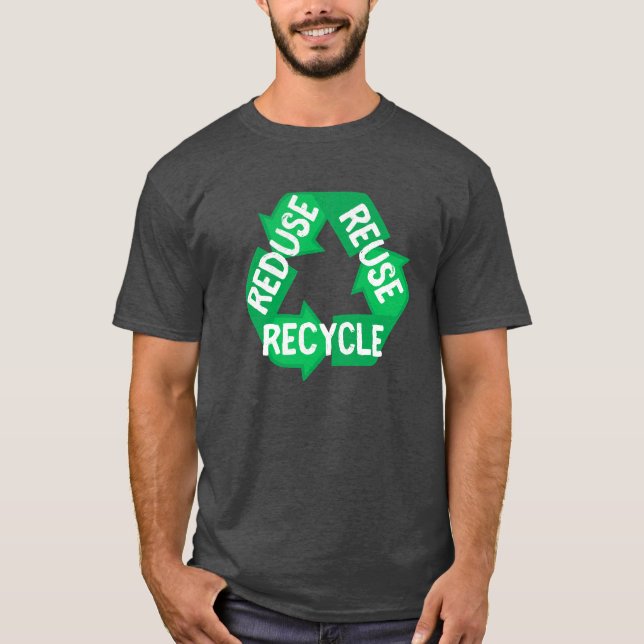 Earth Day Reduced Reuse Recycle Mobius Loop T-Shirt (Vorderseite)