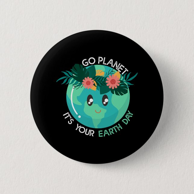 Earth Day Restore Earth Nature Planet Niedlich Ear Button (Vorderseite)