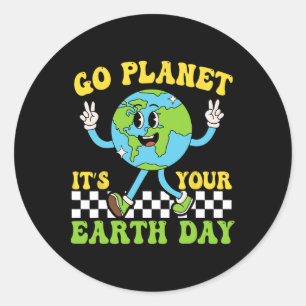 Earth Day Restore Earth Nature Planet Niedlich Ear Runder Aufkleber