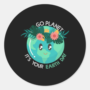 Earth Day Restore Earth Nature Planet Niedlich Ear Runder Aufkleber