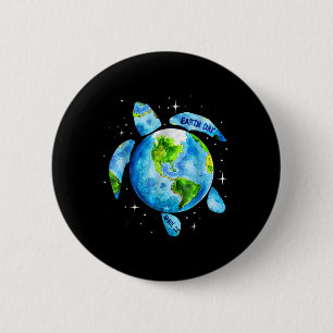 Earth Day Restore Earth Sea Turtle Art Rettete den Button