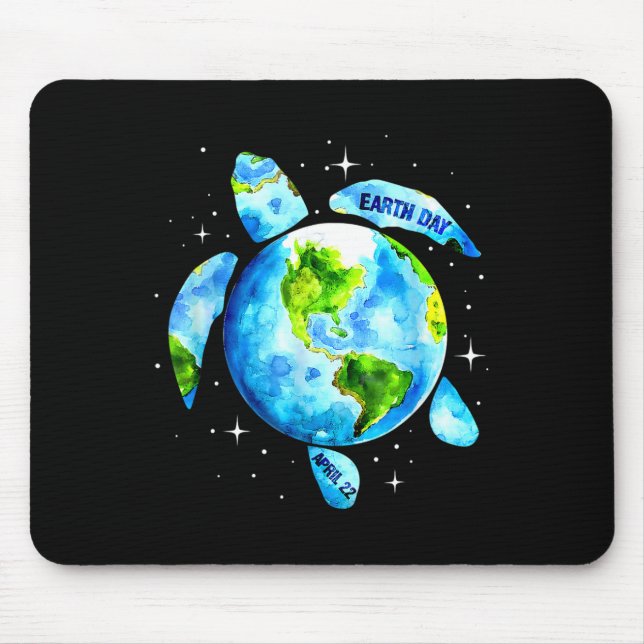 Earth Day Restore Earth Sea Turtle Art Rettete den Mousepad (Vorne)