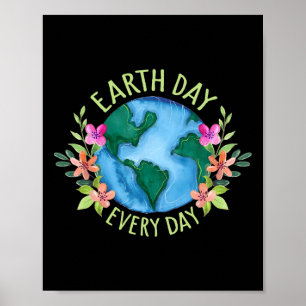 Earth Day Retro Environmental Shirt Women Poster
