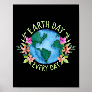 Earth Day Retro Environmental Shirt Women Poster