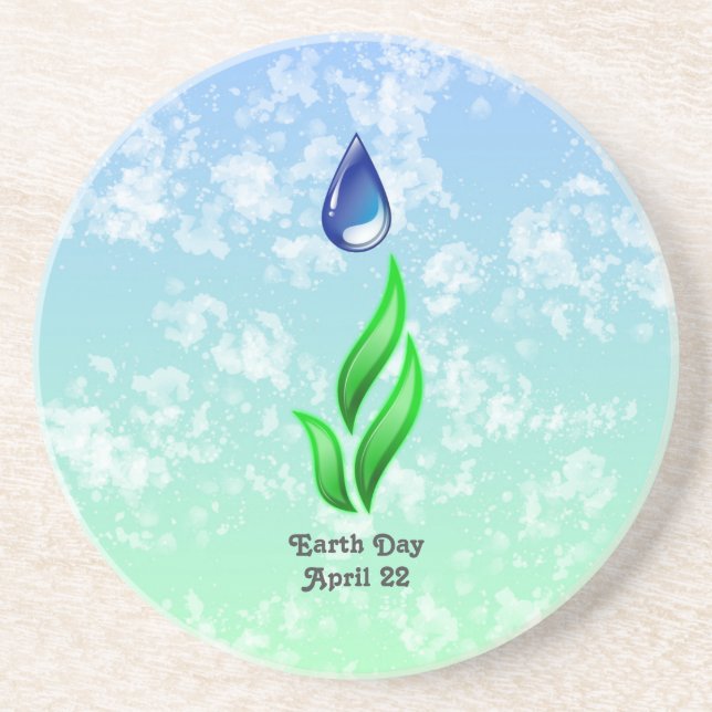 Earth Day Sandstone Untersetzer (Vorne)