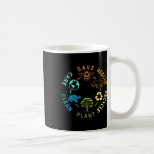 Earth Day Save Bees Rescue Animals Recycling Plast Kaffeetasse