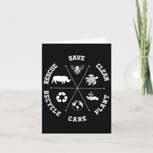 Earth Day Save Bees Rescue Animals Recycling Plast Karte